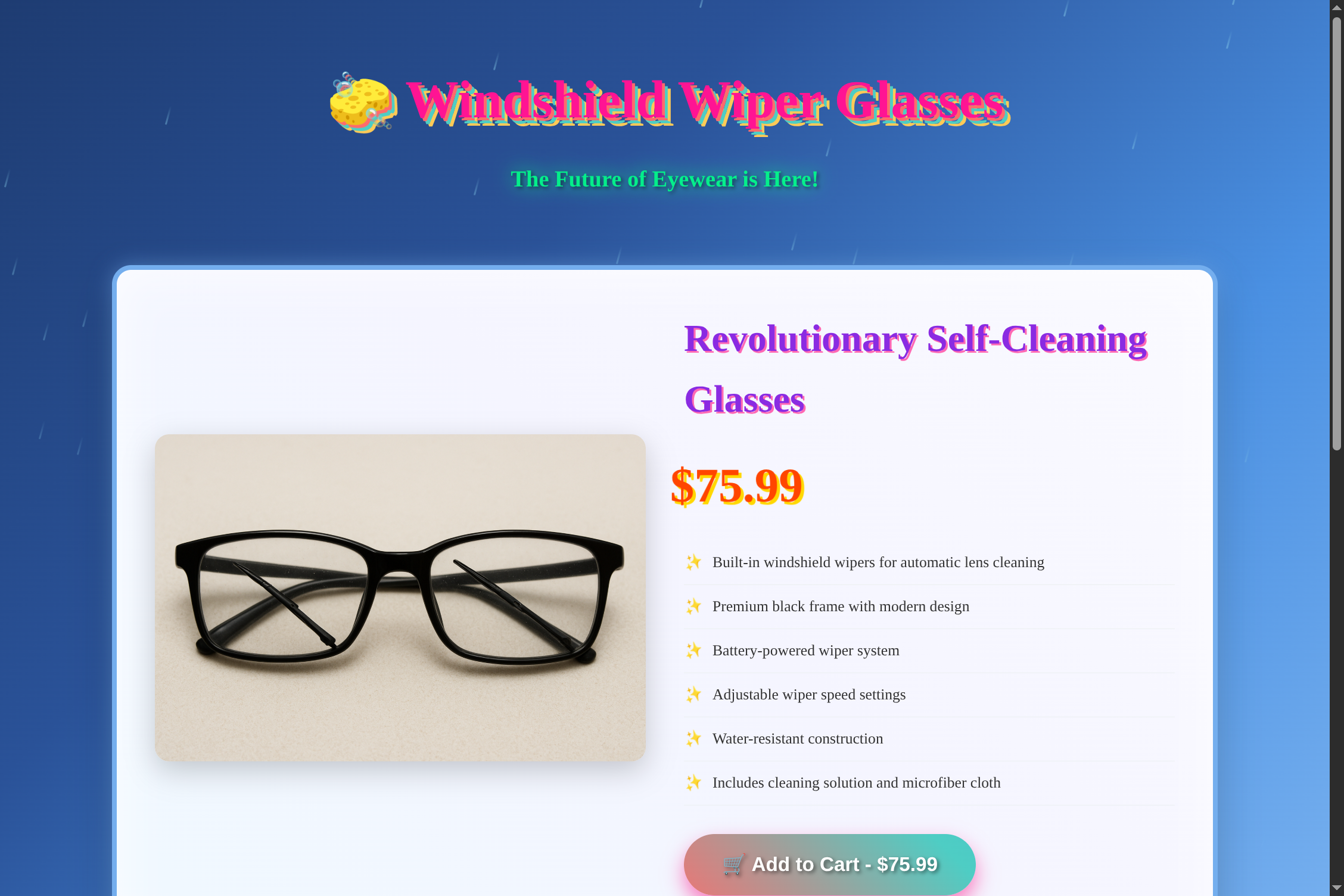 Windshield Wiper Glasses Preview